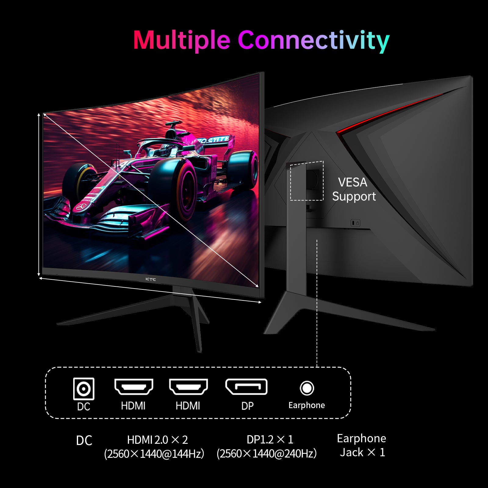 Monitor de Jogo Curvo KTC H27S25E