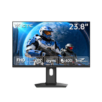 23.8-inch gaming monitor with stand, thin bezel, FPS-style game screen and KTC logo
