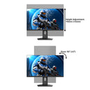 Gaming monitor showing height adjustment 110mm and pivot 90° angle